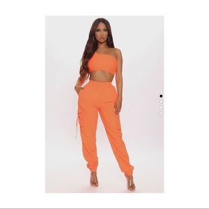 FASHIONOVA Jogger Set- Neon Orange